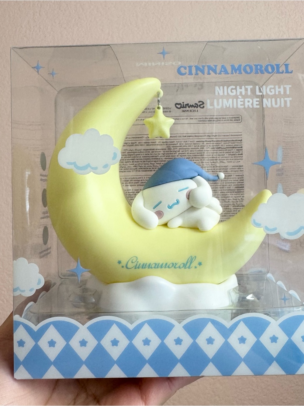 Sanrio Cinnamoroll Yellow Moon Night Light with Blue Hat